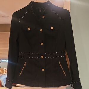 White House Black Market: Black Studded Women's Jacket: Size 0